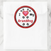 私は私のグランドドッグのステッカーが大きなバルク割引を参照して大好き ラウンドシール (バッグ)