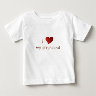 私は私のグレイハウンドの乳児のTシャツを愛します ベビーTシャツ