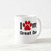 私は私のグレートデーンを愛します コーヒーマグカップ (正面右)