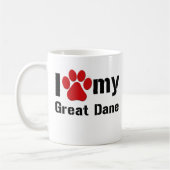 私は私のグレートデーンを愛します コーヒーマグカップ (左)