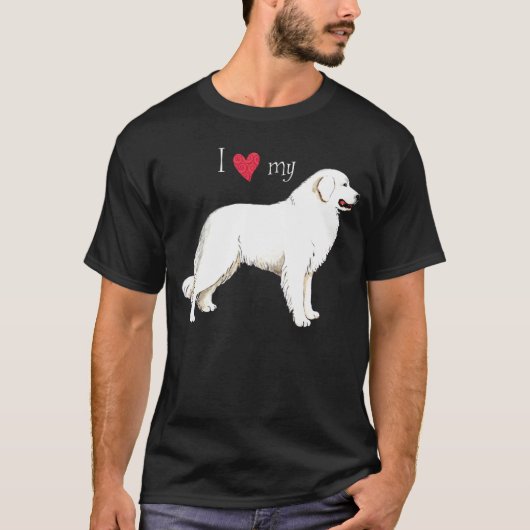 私は私のグレート・ピレニーズを愛します Tシャツ (正面)