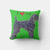 私は私のケリー青テリアを愛します クッション (正面)