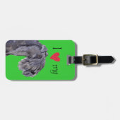 私は私のケリー青テリアを愛します ラゲッジタグ (正面横)