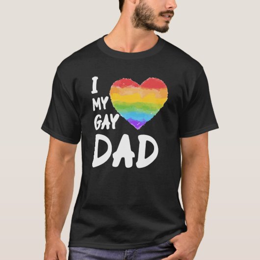 私は私のゲイパパLGBTが大好き Tシャツ (正面)