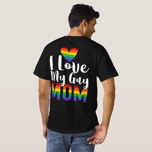 私は私のゲイママLGBTギフトレズビアン大好き Tシャツ (裏面フル)