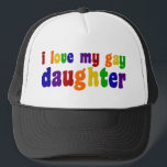 私は私のゲイ娘を愛する キャップ<br><div class="desc">私は誇りを持ったゲイ娘だ。家族のプライドをレインボーカラーで表示！</div>