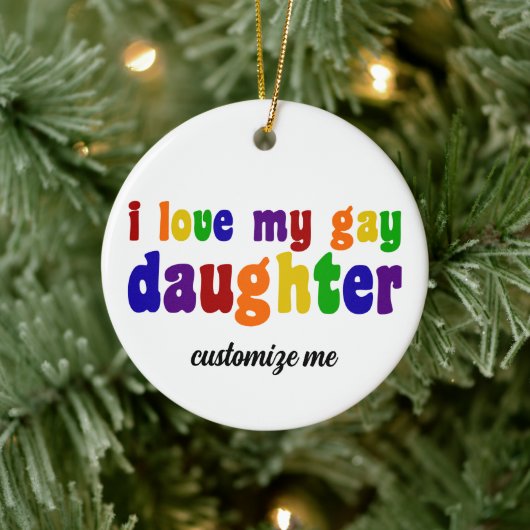 私は私のゲイ娘LGBTQママ誇りを持ったクリスマスが大好き セラミックオーナメント (ツリー)