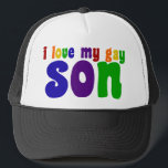 私は私のゲイ息子 キャップ<br><div class="desc">この虹のデザインで息子の同性愛を支誇りを持ったえなさい。自分のプライドを持っている。</div>