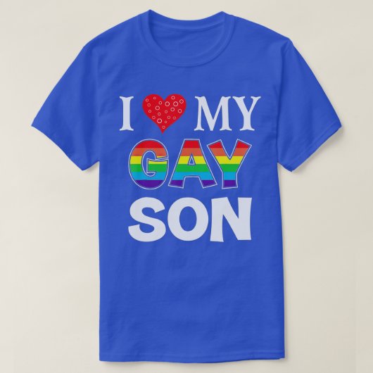 私は私のゲイ息子LGBレズビアンレインボーLGBQプライドLが大好き Tシャツ (デザイン正面)
