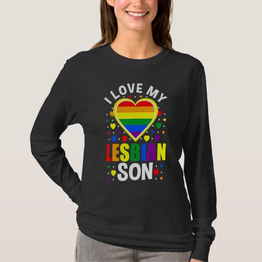 私は私のゲイ息子Lgbtqハートゲイプライド月聞く Tシャツ (正面)