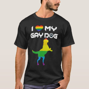 私は私のゲイ犬レインボープライドLGBT犬が大好き Tシャツ
