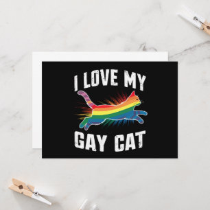 私は私のゲイ猫レインボーおもしろいプライドLGBTが大好き 招待状