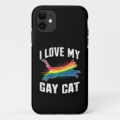 私は私のゲイ猫レインボーおもしろいプライドLGBTが大好き Case-Mate iPhoneケース (裏面)