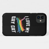 私は私のゲイ猫レインボーおもしろいプライドLGBTが大好き Case-Mate iPhoneケース (裏面(横))
