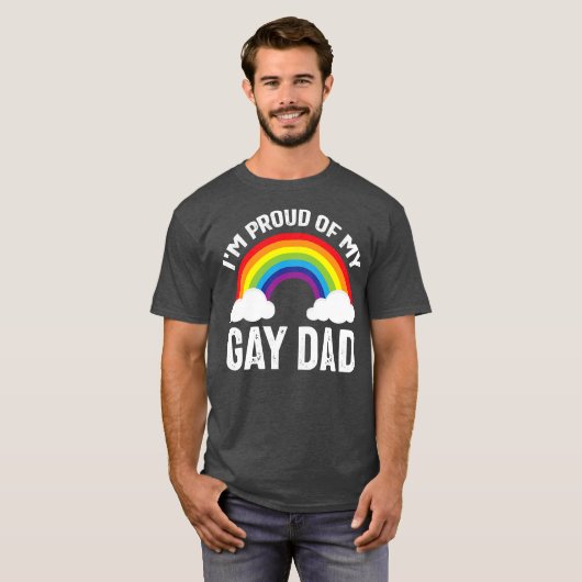 私は私のゲイ誇りを持ったパパ父の日おもしろいのプライド Tシャツ (正面フル)