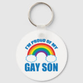 私は私のゲイ誇りを持った息子LGBTQママパパ親の私の キーホルダー (正面)