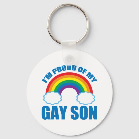 私は私のゲイ誇りを持った息子LGBTQママパパ親の私の キーホルダー (裏面)