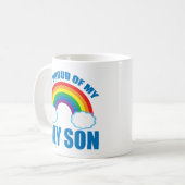私は私のゲイ誇りを持った息子LGBTQママパパ親の私の コーヒーマグカップ (正面左)