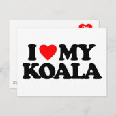私は私のコアラが大好き ポストカード (正面/裏面)