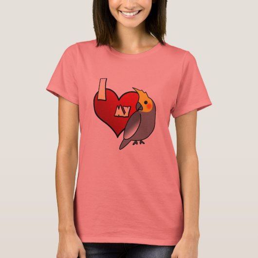 私は私のコッカティエルが大好き Tシャツ (正面)