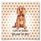 私は私のコッカースパニエル犬名カスタム漫画の犬が大好き フォトプリント (正面)