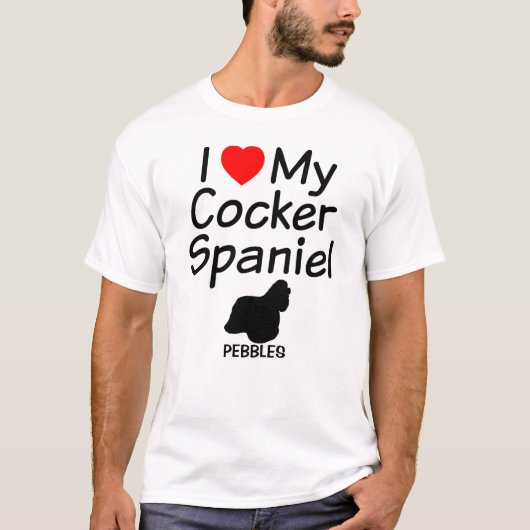私は私のコッカースパニエル犬犬が大好き Tシャツ (正面)