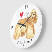 私は私のコッカースパニエル犬 ラージ壁時計 (傾斜)