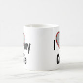 私は私のコリーかわいい赤いハート犬の写真が大好き コーヒーマグカップ (中央)
