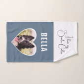 私は私のコリー縁どドッグの写真が大好きハート名 ハンドタオル (ハンドタオル)