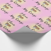 私は私のコルギピンクが大好き ラッピングペーパー (角)