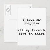 私は私のコンピュータを愛している ポストカード (正面/裏面)