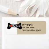 私は私のコーギが大好き – 犬の骨 ラベル (インサイチュ)