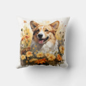 私は私のコーギドッグフローラポートレート クッション (裏面)