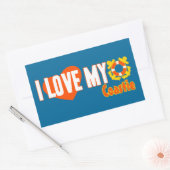 私は私のコースティーが大好き！ 長方形シール (封筒)
