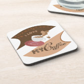 私は私のコーヒーが大好き レトロ Java コースター (左側)