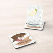 私は私のコーヒーが大好き レトロ Java コースター (右側)