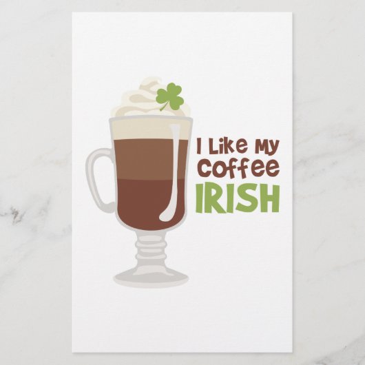 私は私のコーヒーをアイルランド語好みます 便箋 (正面)