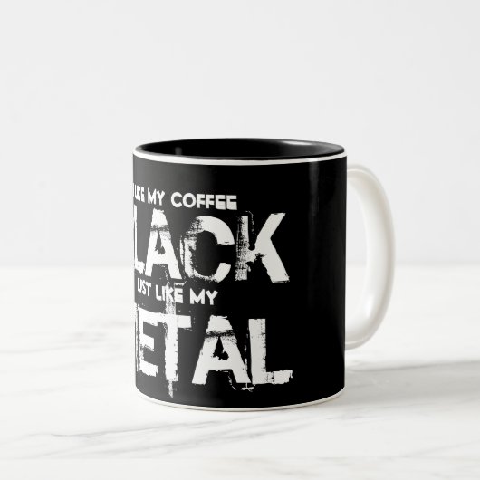 私は私のコーヒー黒のマグを好みます ツートーンマグカップ (正面右)