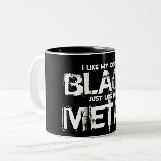 私は私のコーヒー黒のマグを好みます ツートーンマグカップ (正面左)