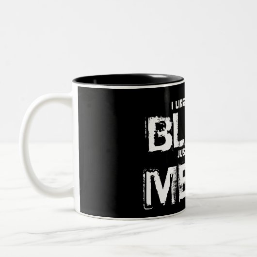 私は私のコーヒー黒のマグを好みます ツートーンマグカップ (左)