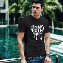 私は私のゴシックガールフレンドハートTシャツ滴下が大好き