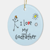 私は私のゴッドファーザー写真が大好き セラミックオーナメント (左)