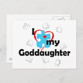 私は私のゴド娘を愛 – 自閉症 ポストカード (正面/裏面)