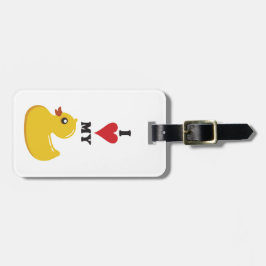 私は私のゴム製アヒルの荷物のラベルを愛します ラゲッジタグ