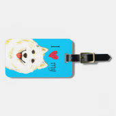 私は私のサモアイが大好き ラゲッジタグ (正面横)