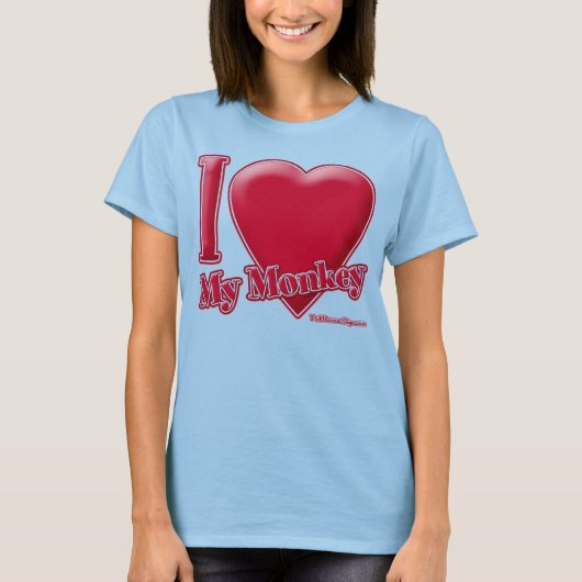 私は私のサルが大好き Tシャツ (正面)