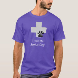 私は私のサービス犬の十字および足を愛します Tシャツ