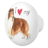 私は私のシェットランド・シープドッグを愛します セラミックノブ (右)