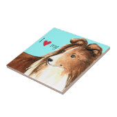 私は私のシェットランド・シープドッグを愛します タイル (側面)