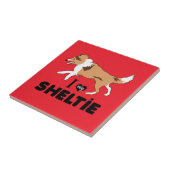 私は私のシェットランド・ シープドッグシェトランドシェプドッグが大好き タイル (側面)